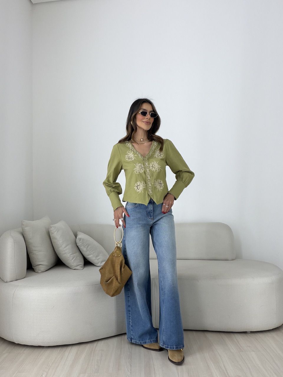 BATA JADE BORDADA VERDE