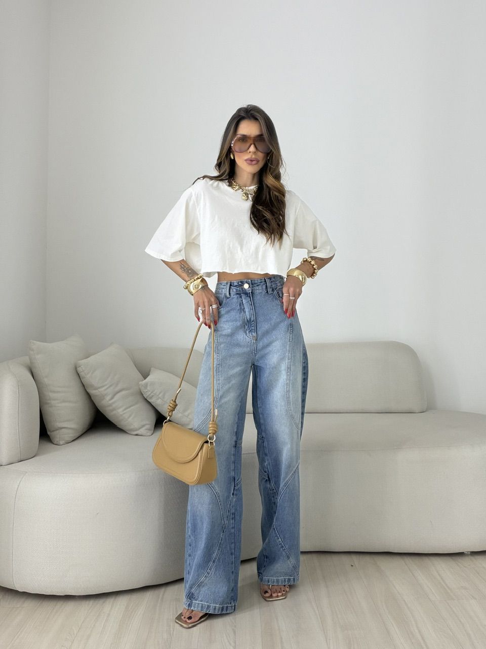 CALÇA CARMEN RECORTES JEANS