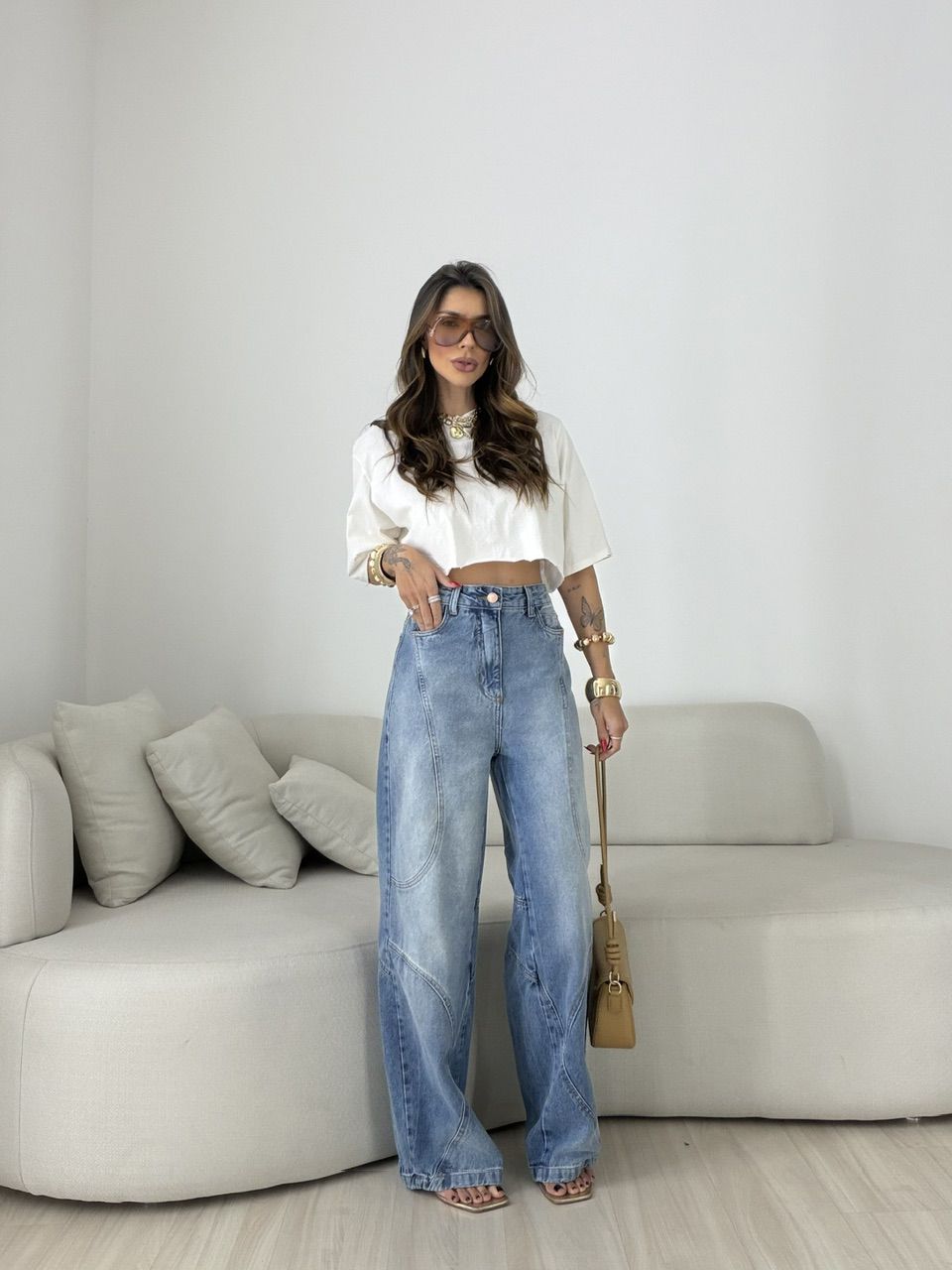CALÇA CARMEN RECORTES JEANS