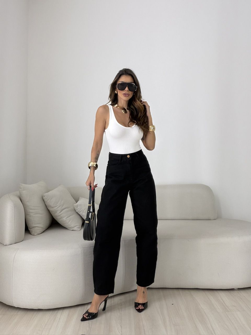 CALÇA DANIELA BALLOON PRETA