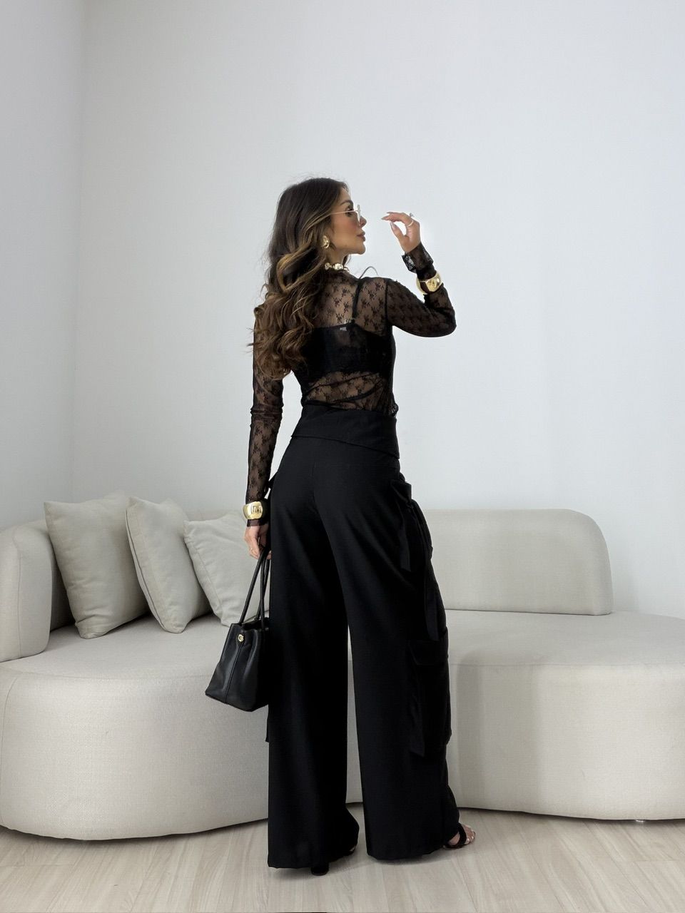 CALÇA MAVIE CARGO PRETA