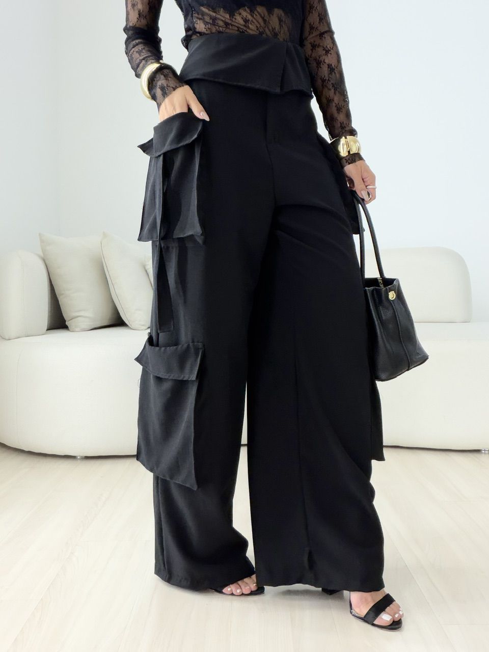 CALÇA MAVIE CARGO PRETA