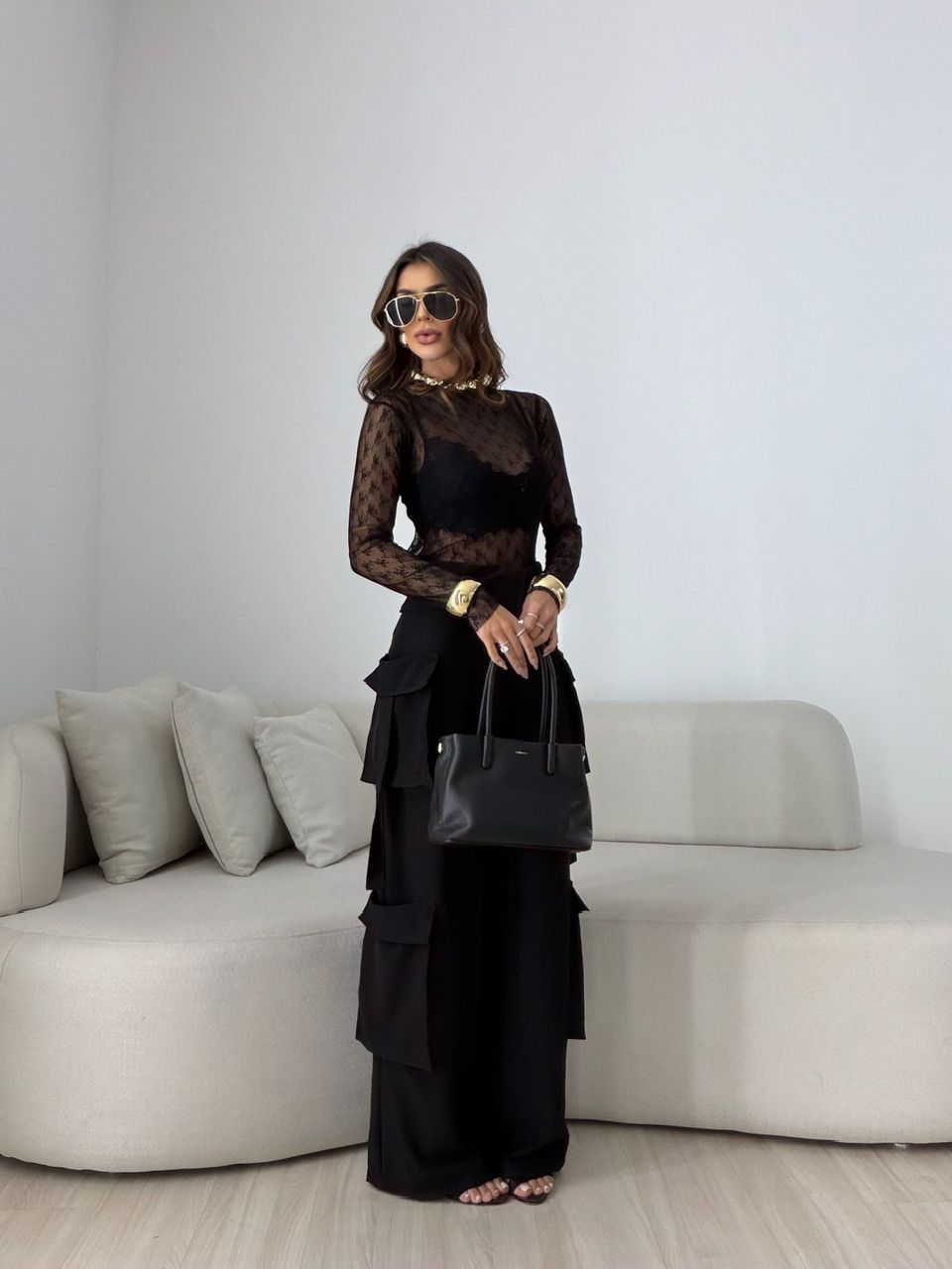 CALÇA MAVIE CARGO PRETA