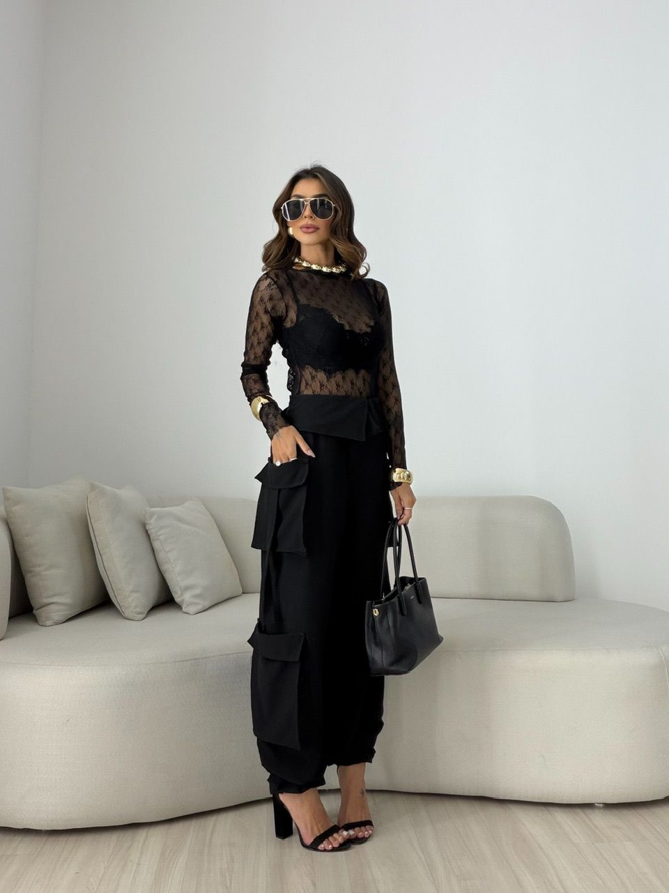 CALÇA MAVIE CARGO PRETA