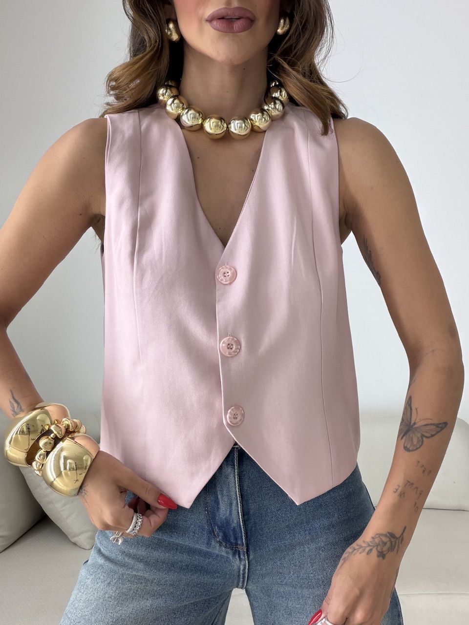 COLETE CLÉO ALFAIATARIA ROSA - 0079700031 - CAROLLA FERRARO