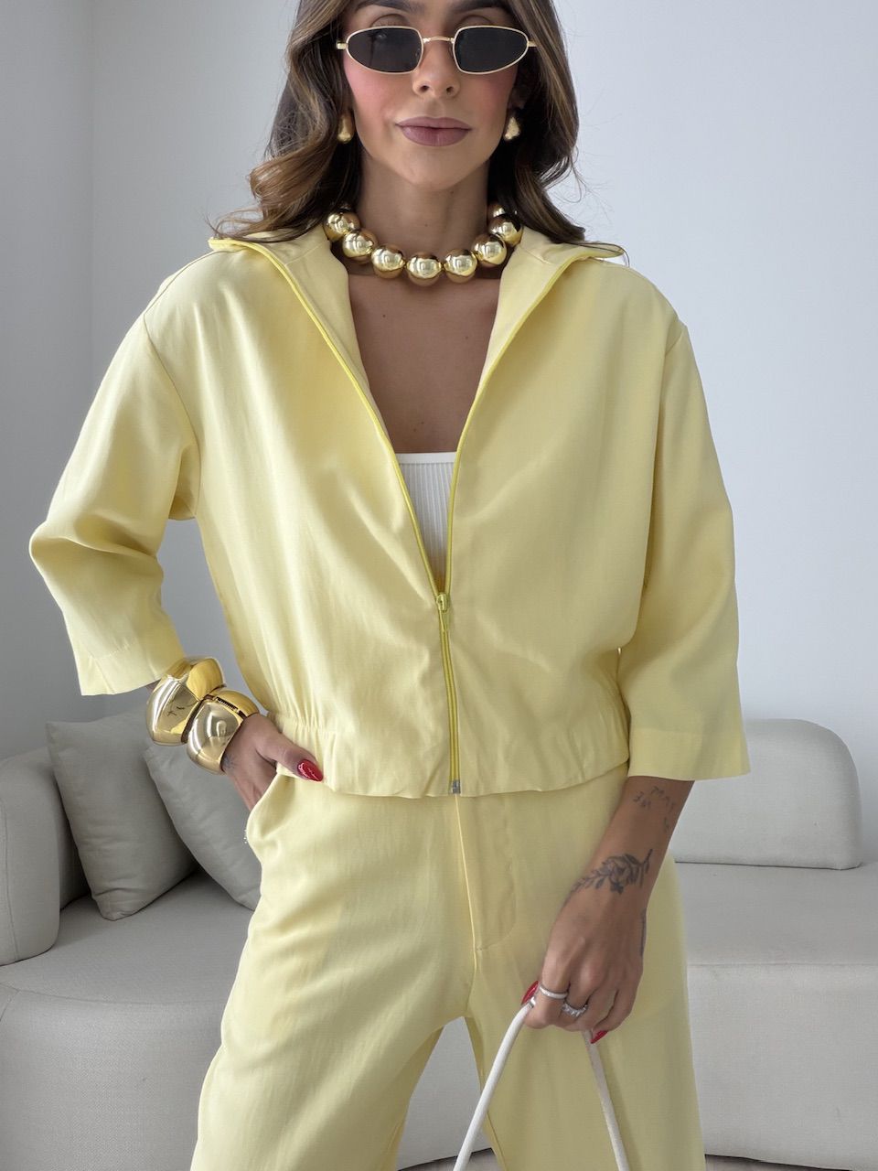 CONJUNTO LUNA CALÇA AMARELO