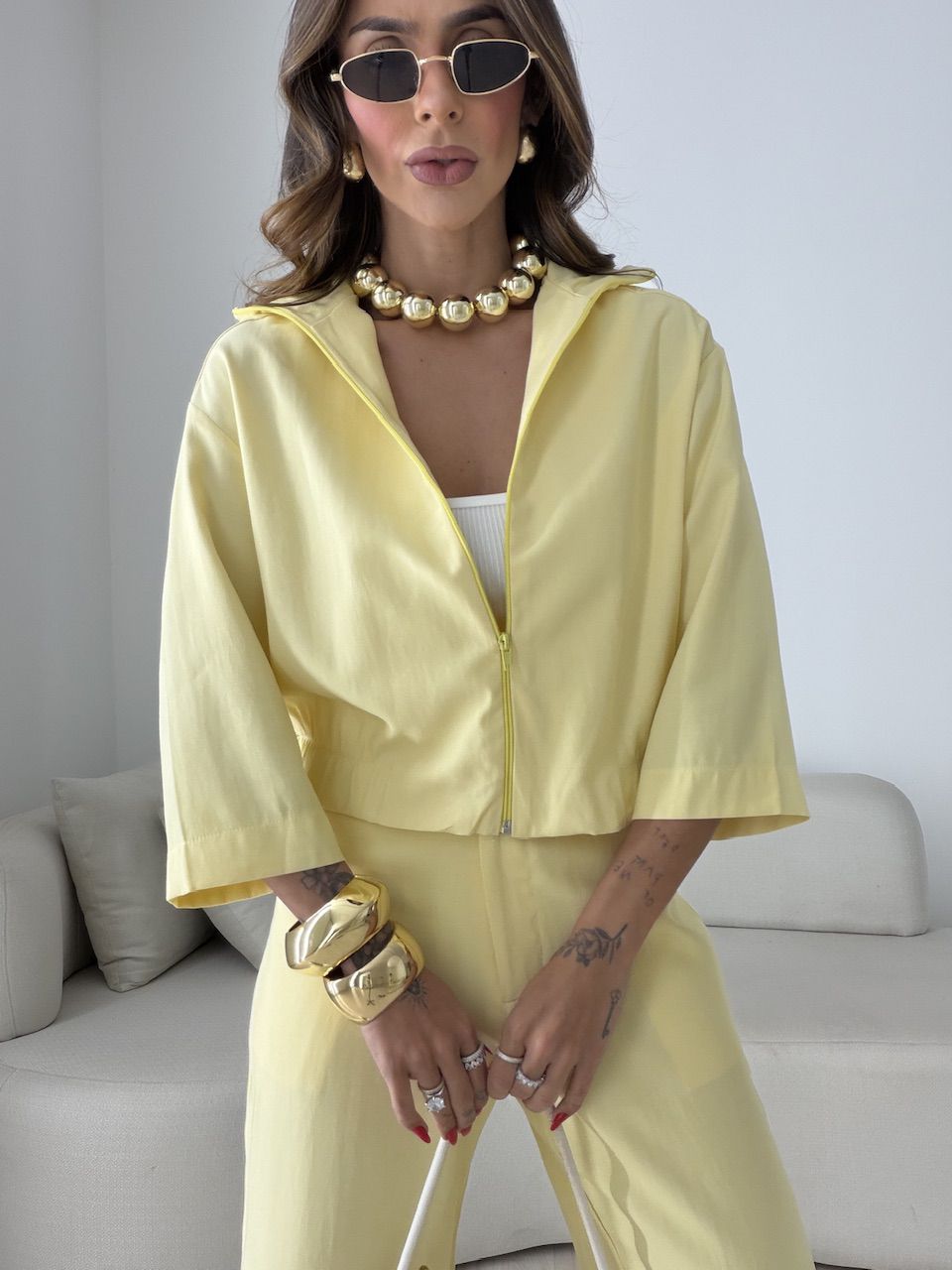 CONJUNTO LUNA CALÇA AMARELO