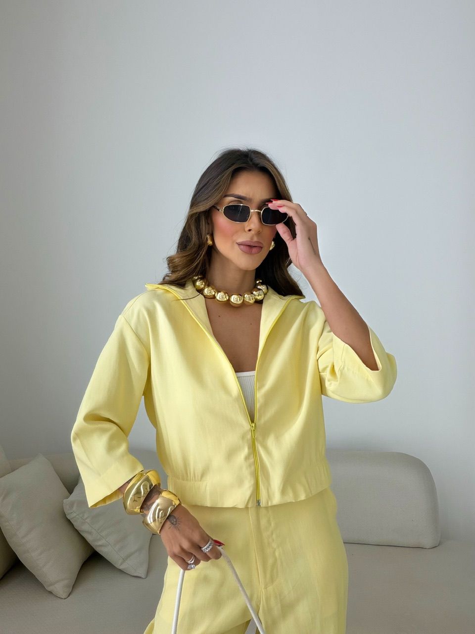 CONJUNTO LUNA CALÇA AMARELO