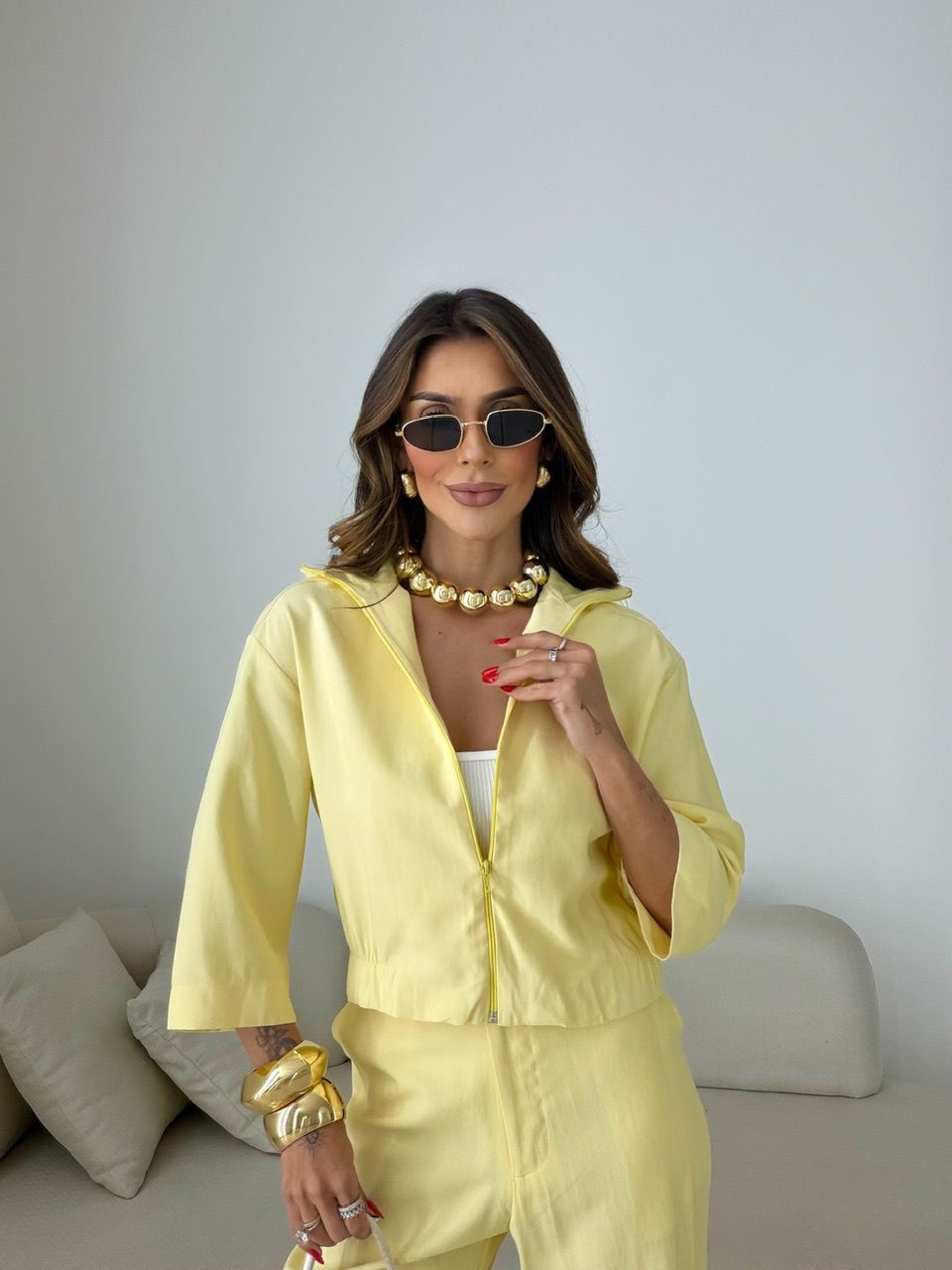 CONJUNTO LUNA CALÇA AMARELO