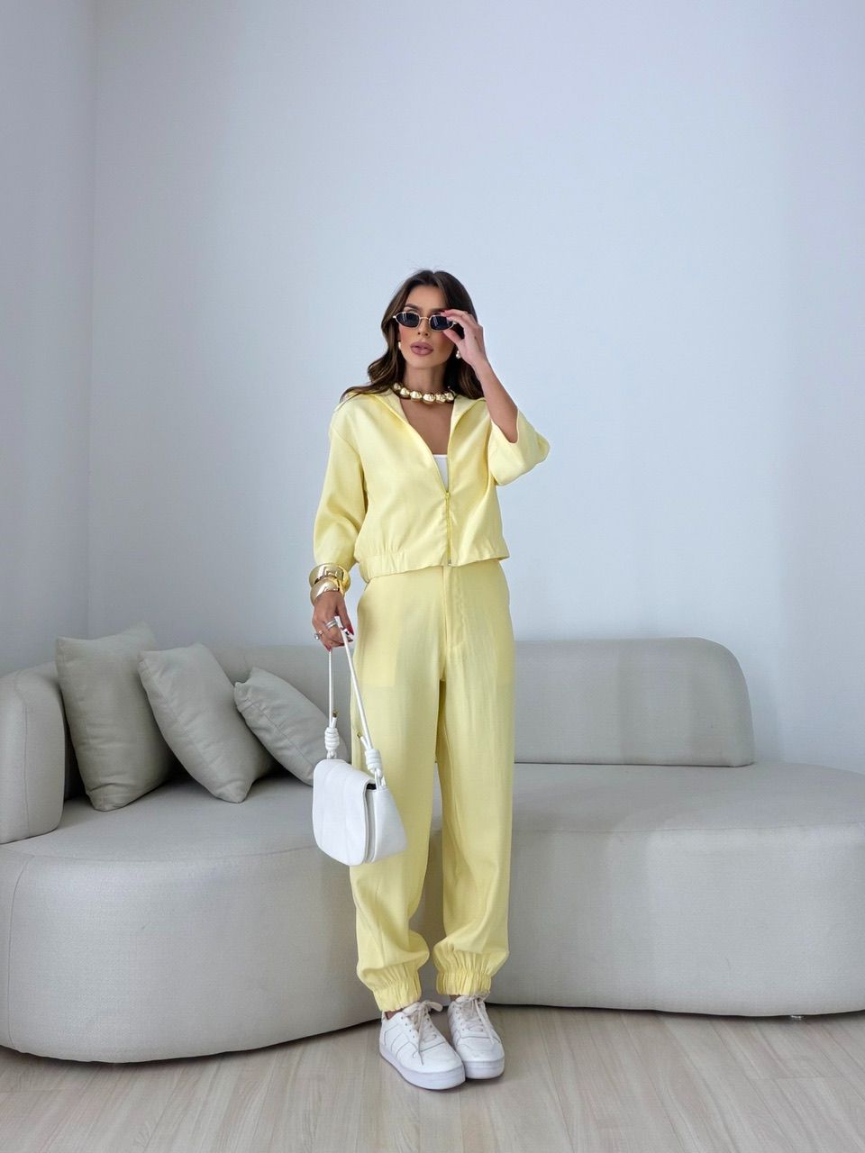 CONJUNTO LUNA CALÇA AMARELO