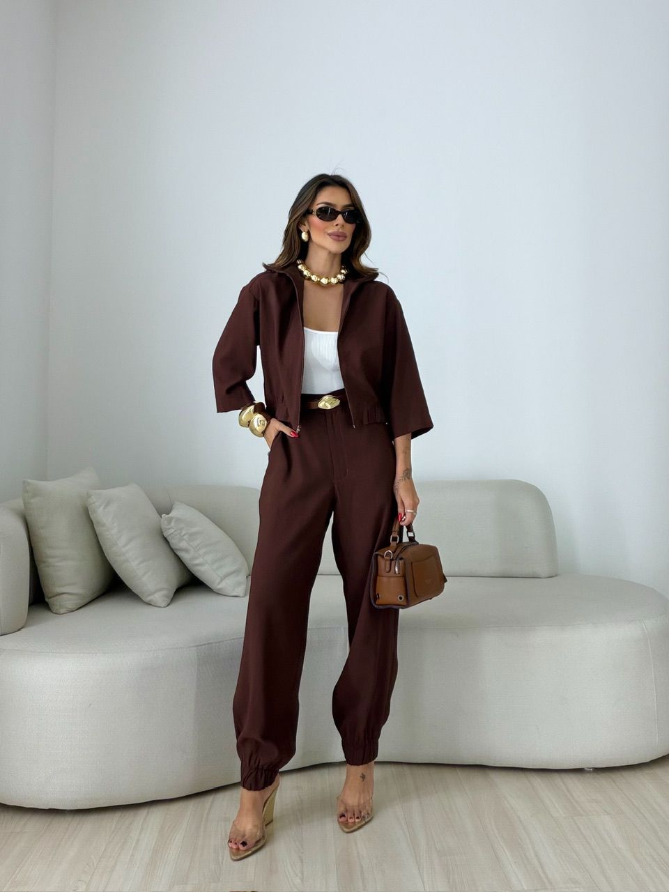 CONJUNTO LUNA CALÇA CAFÉ