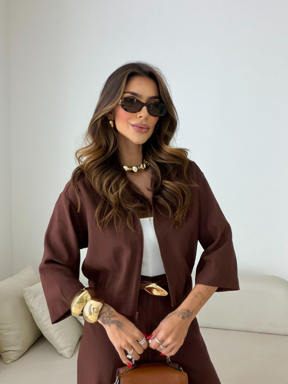 CONJUNTO LUNA CALÇA CAFÉ