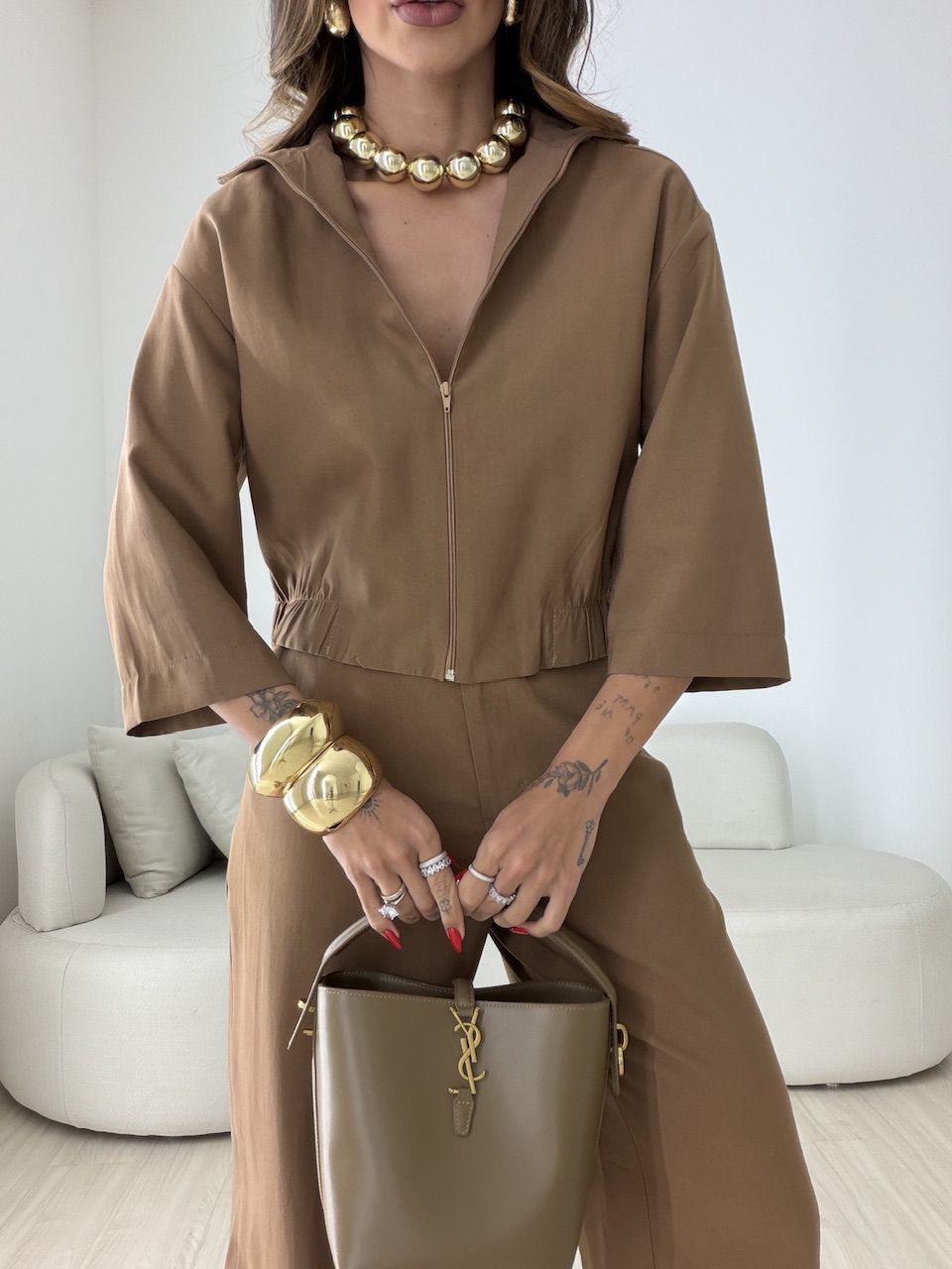 CONJUNTO LUNA CALÇA MARROM