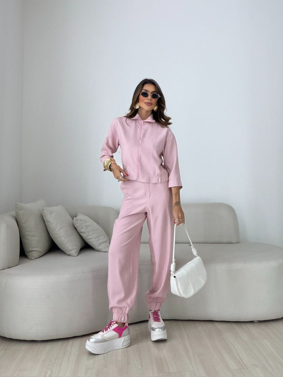 CONJUNTO LUNA CALÇA ROSA - 0079670031 - CAROLLA FERRARO