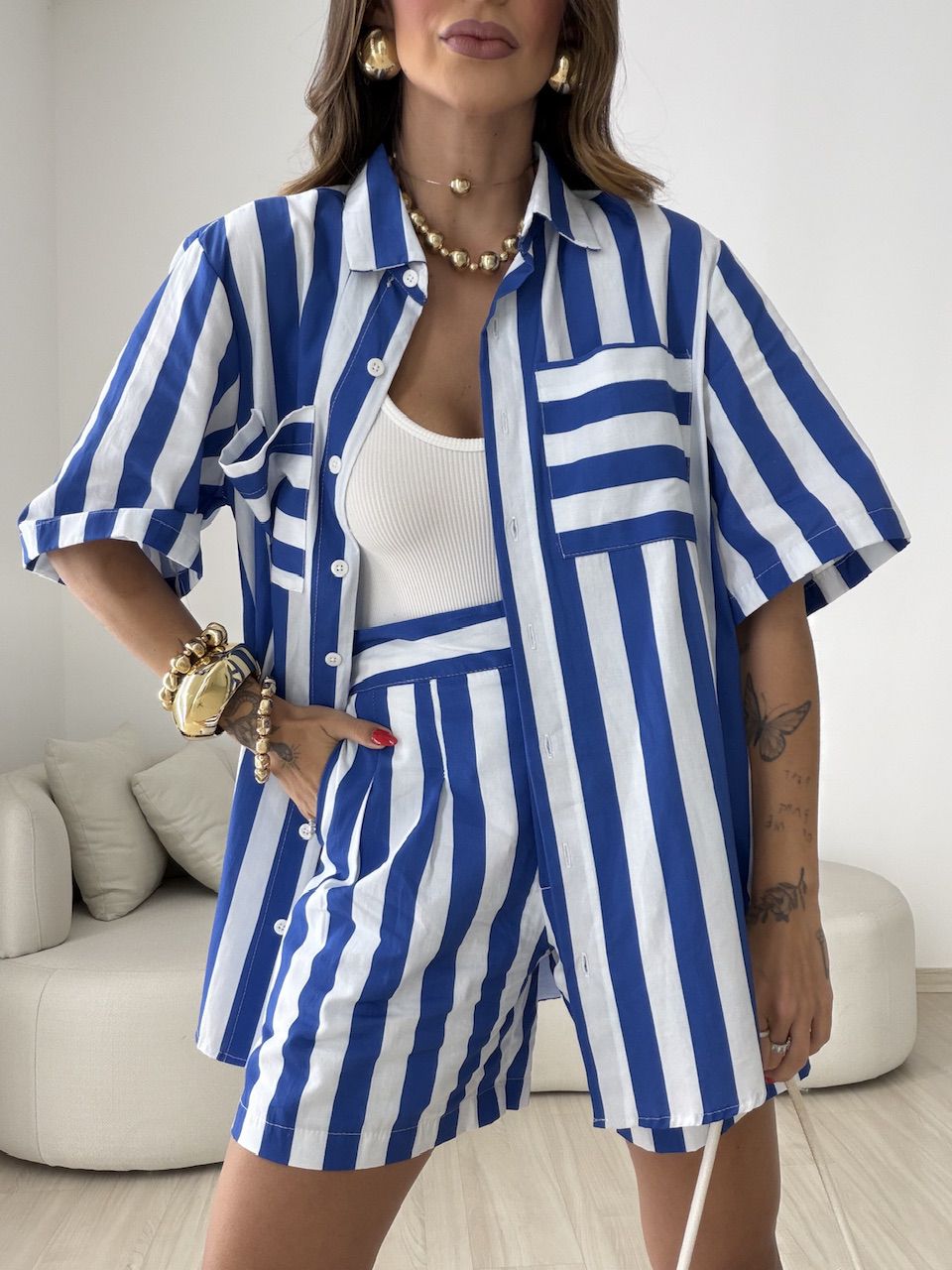 CONJUNTO RAVENA LISTRADO AZUL/OFF