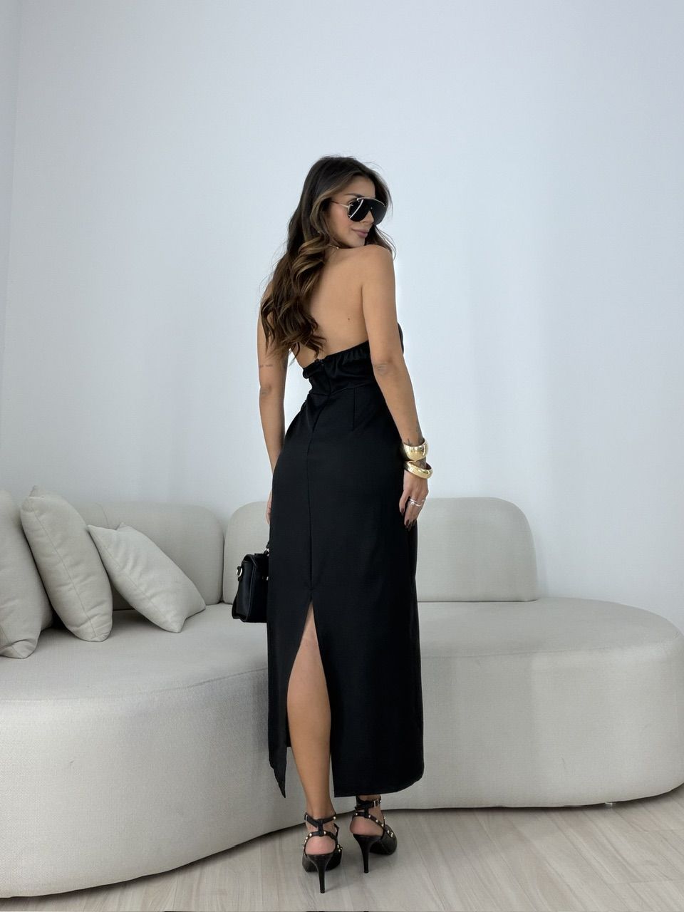 VESTIDO BRENDA LONGO PRETO
