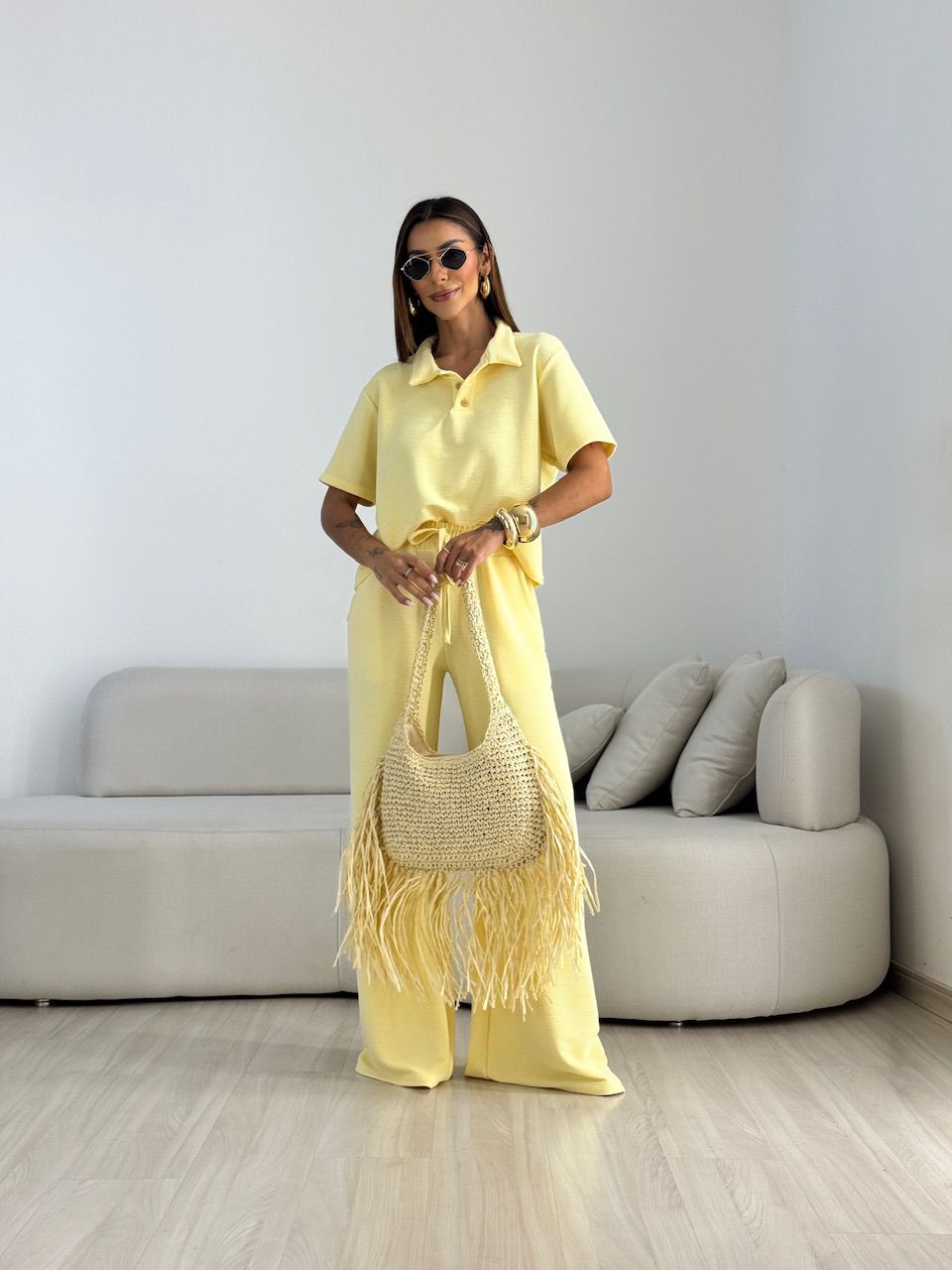 CONJUNTO BRIGITTE CANELADO YELLOW BUTTER