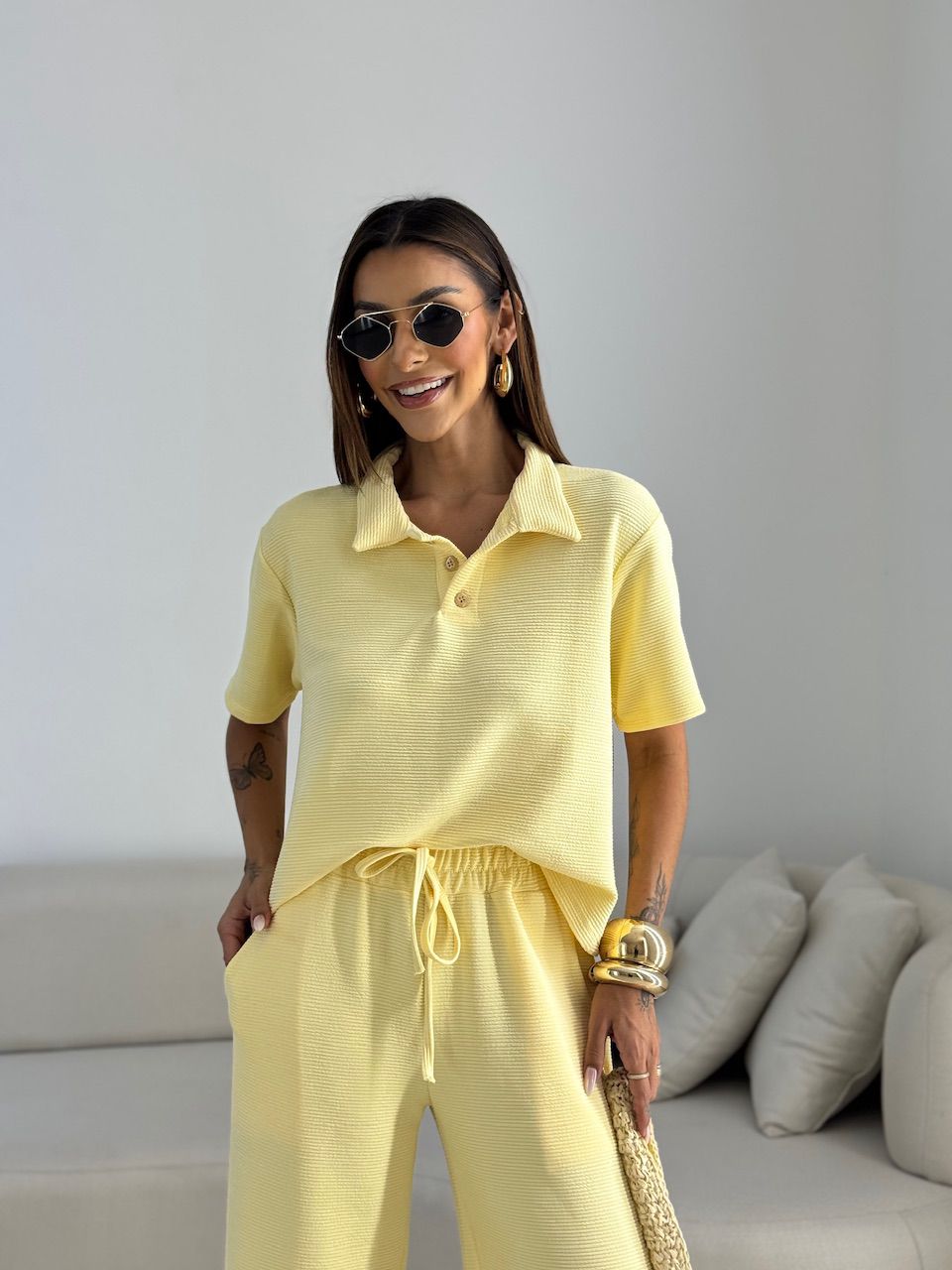 CONJUNTO BRIGITTE CANELADO YELLOW BUTTER