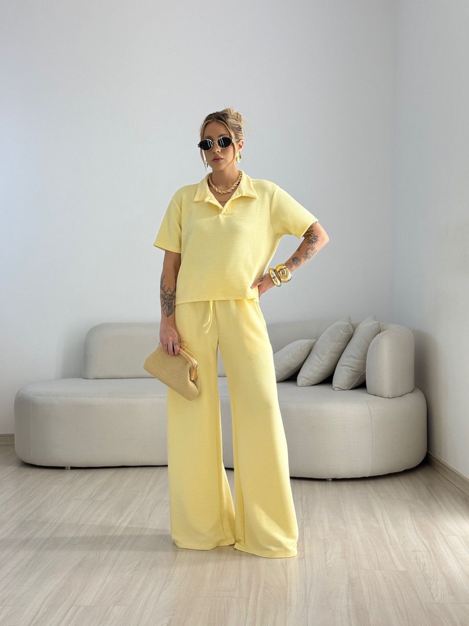 CONJUNTO BRIGITTE CANELADO YELLOW BUTTER