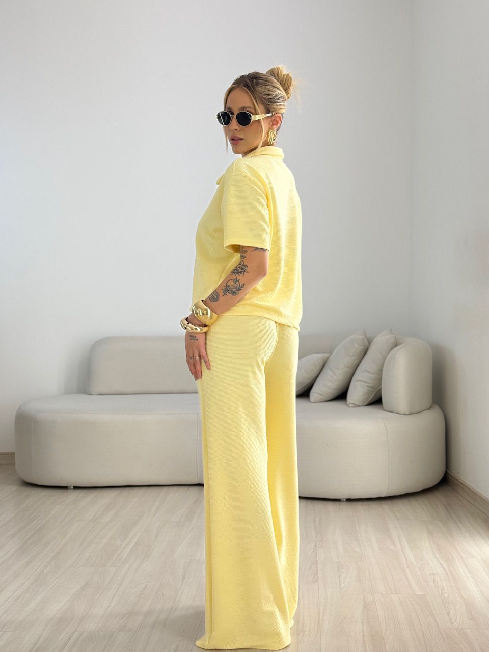 CONJUNTO BRIGITTE CANELADO YELLOW BUTTER