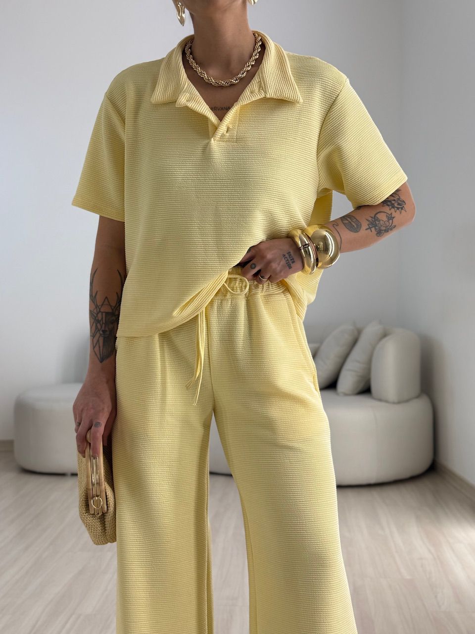 CONJUNTO BRIGITTE CANELADO YELLOW BUTTER
