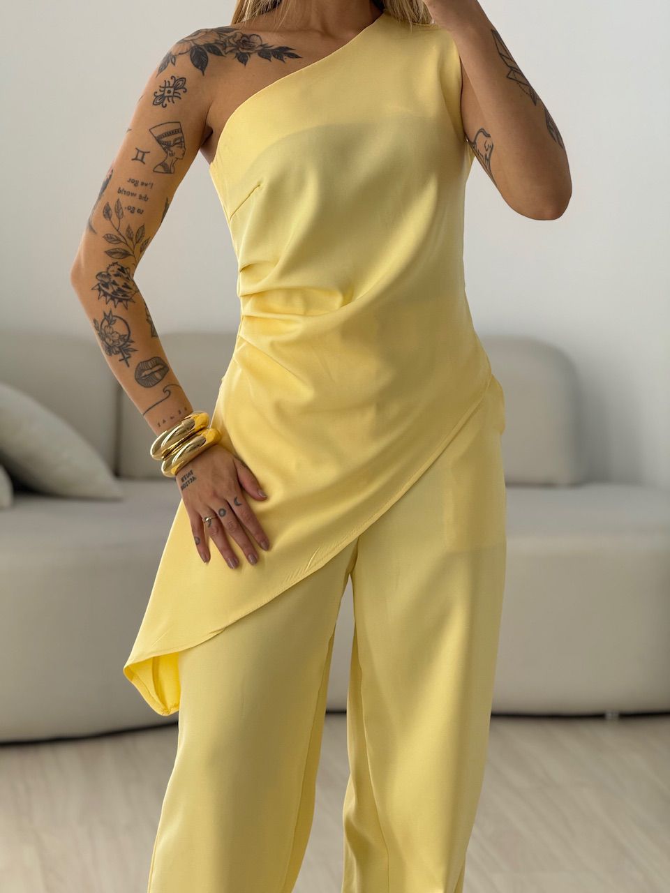 CONJUNTO FATIMA DRAPEADO AMARELO
