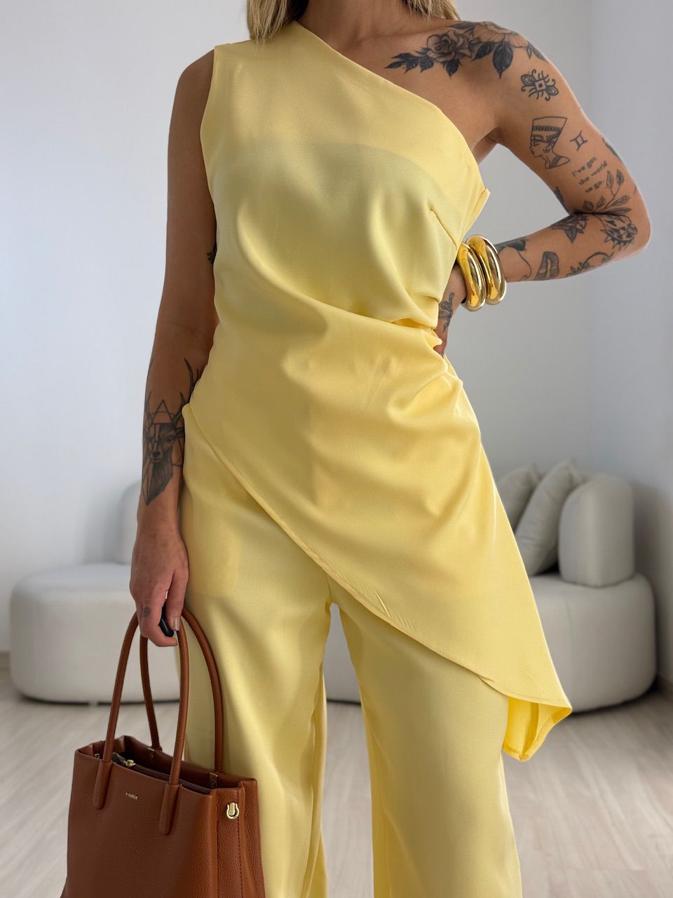 CONJUNTO FATIMA DRAPEADO AMARELO