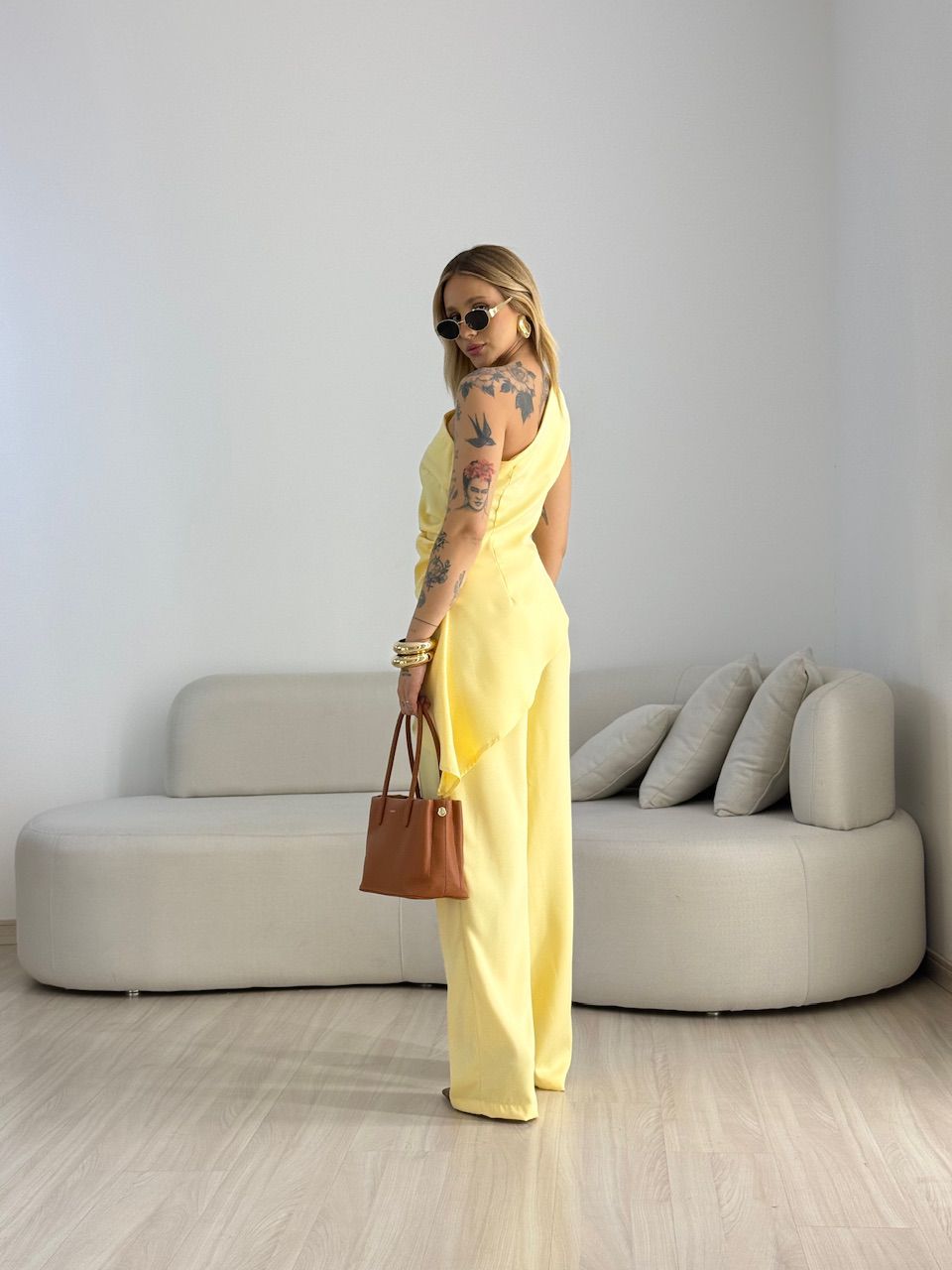 CONJUNTO FATIMA DRAPEADO AMARELO