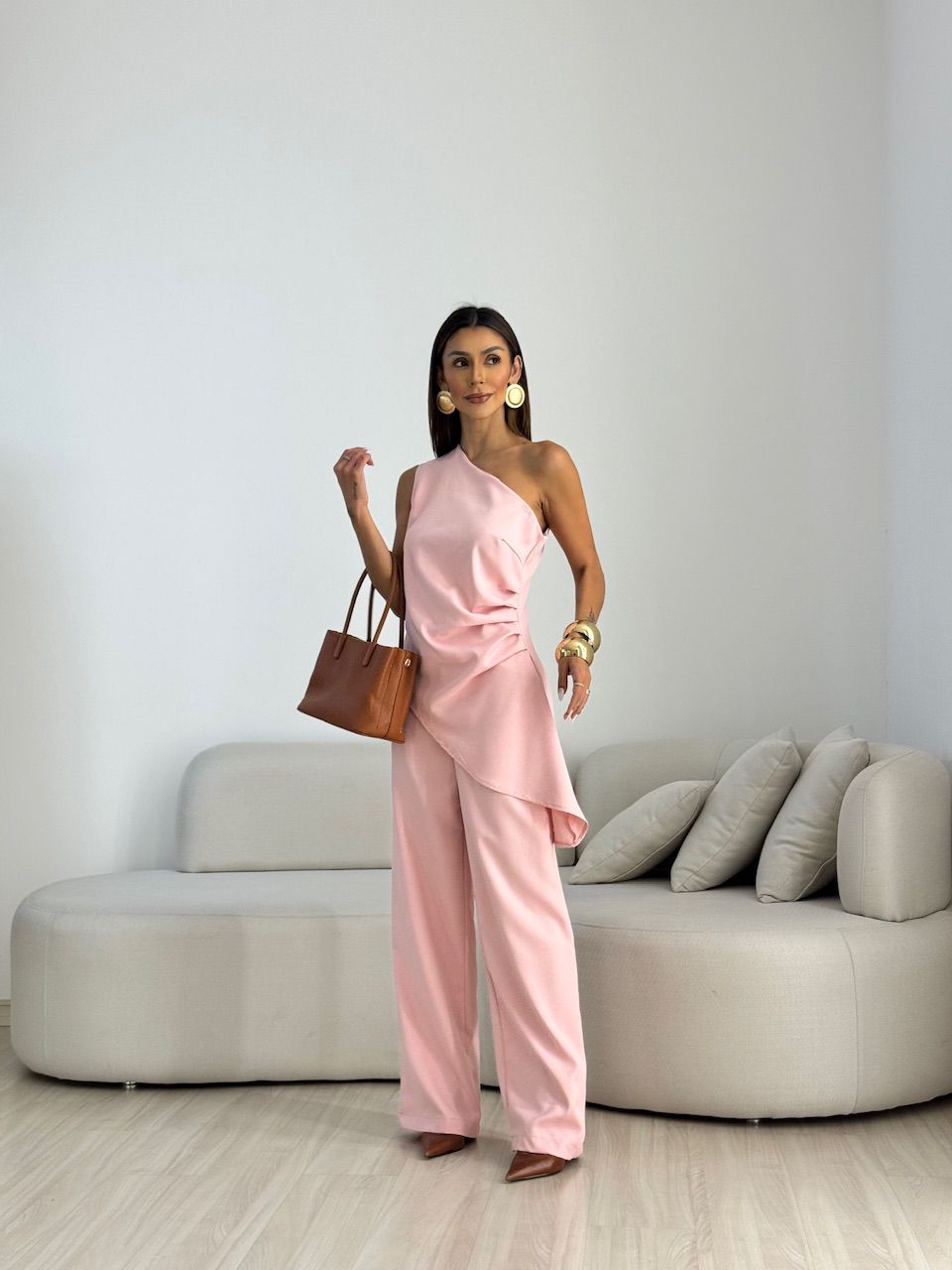 CONJUNTO FATIMA DRAPEADO ROSA