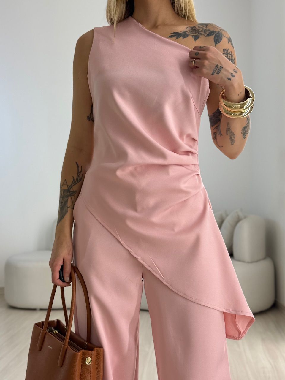 CONJUNTO FATIMA DRAPEADO ROSA
