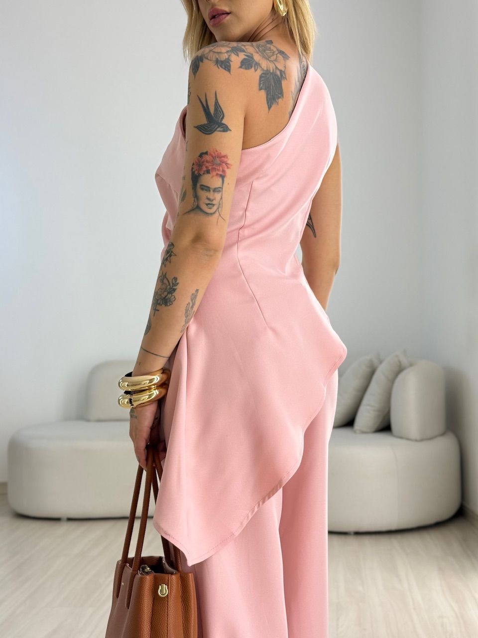 CONJUNTO FATIMA DRAPEADO ROSA