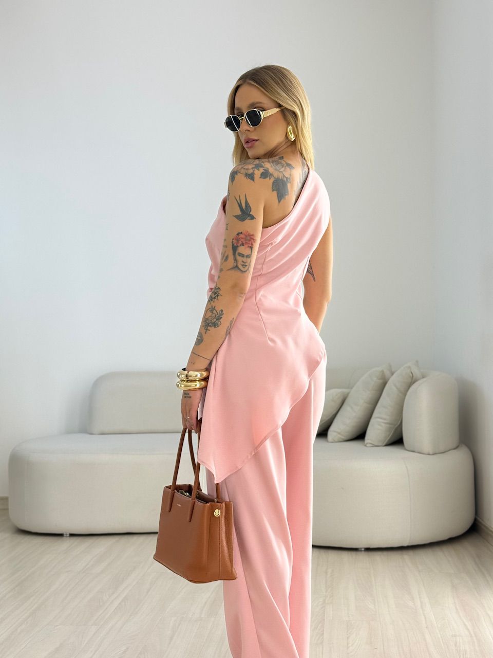 CONJUNTO FATIMA DRAPEADO ROSA