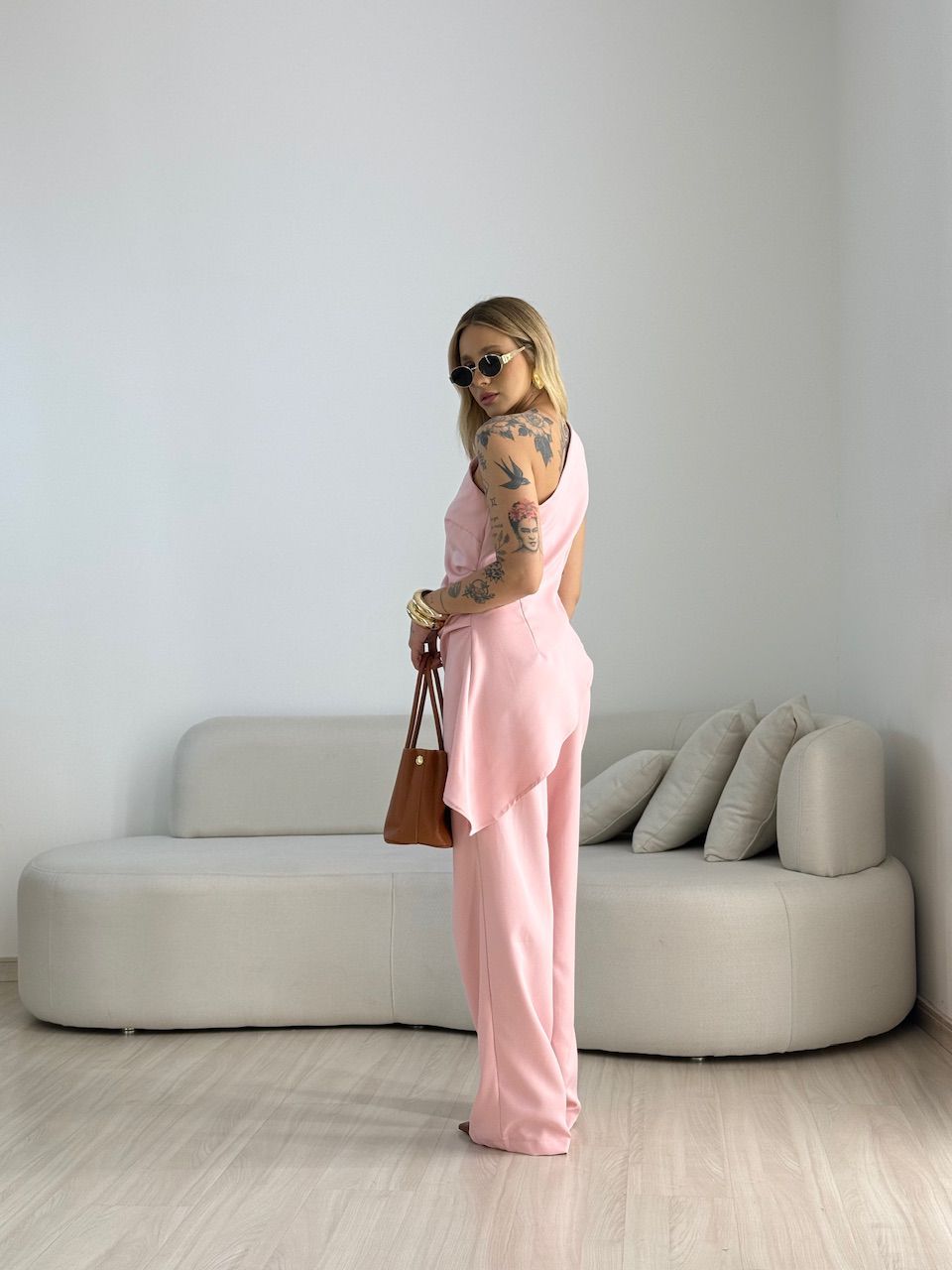 CONJUNTO FATIMA DRAPEADO ROSA