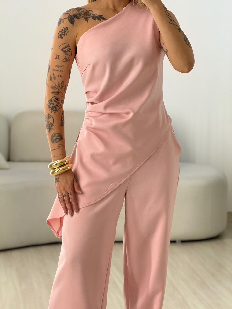 CONJUNTO FATIMA DRAPEADO ROSA