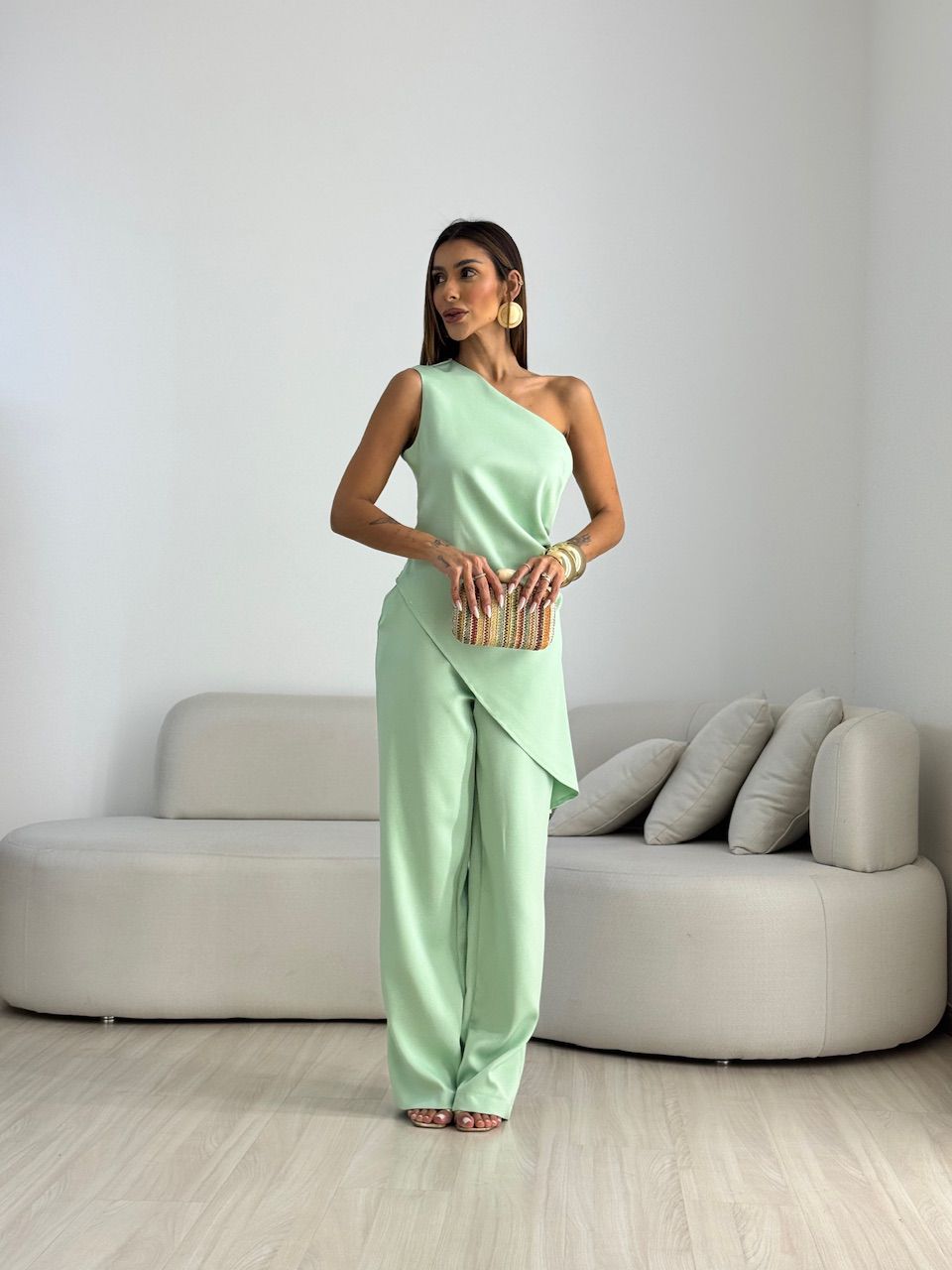 CONJUNTO FATIMA DRAPEADO VERDE