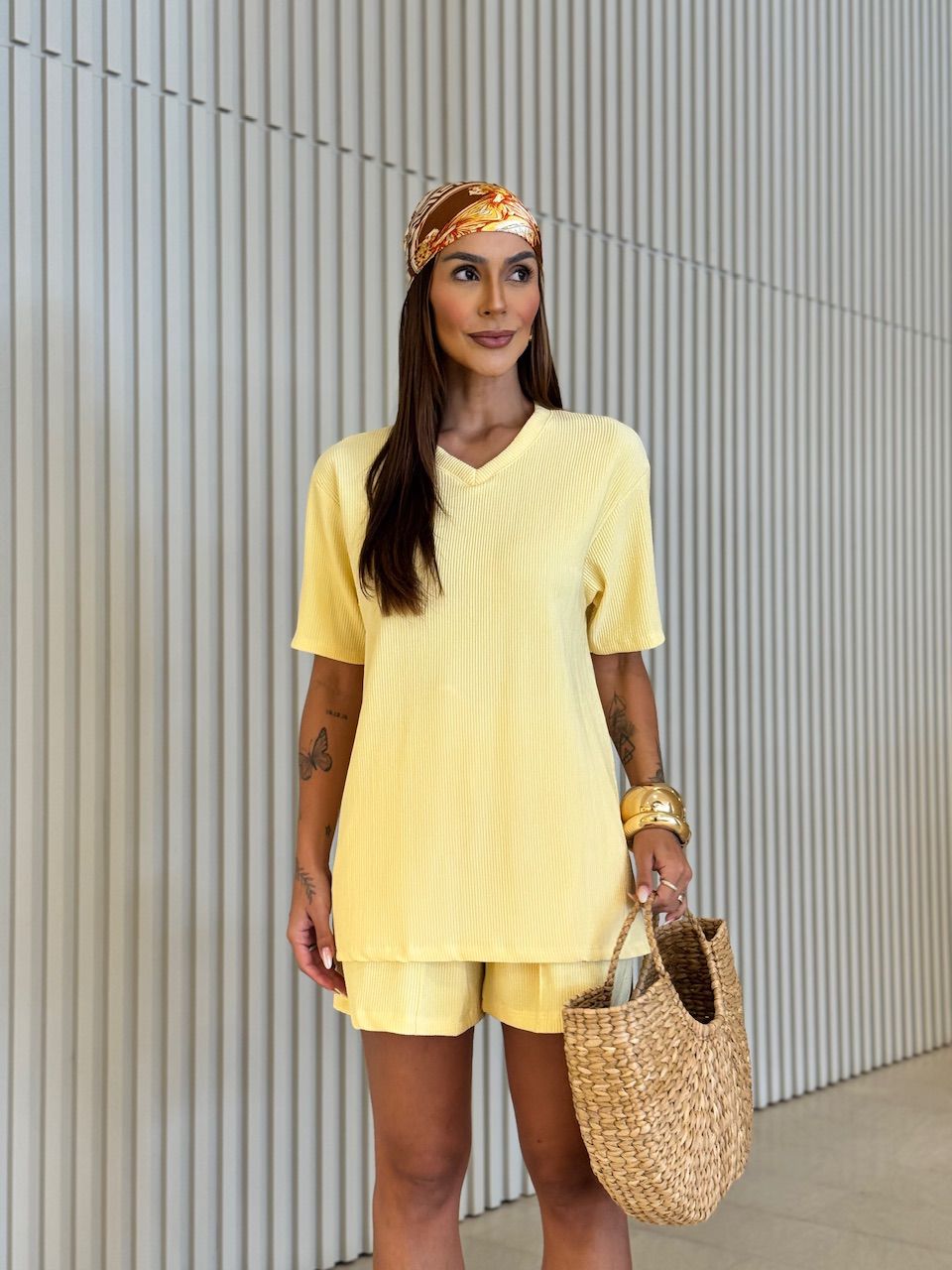 CONJUNTO LEAH CANELADO Amarelo