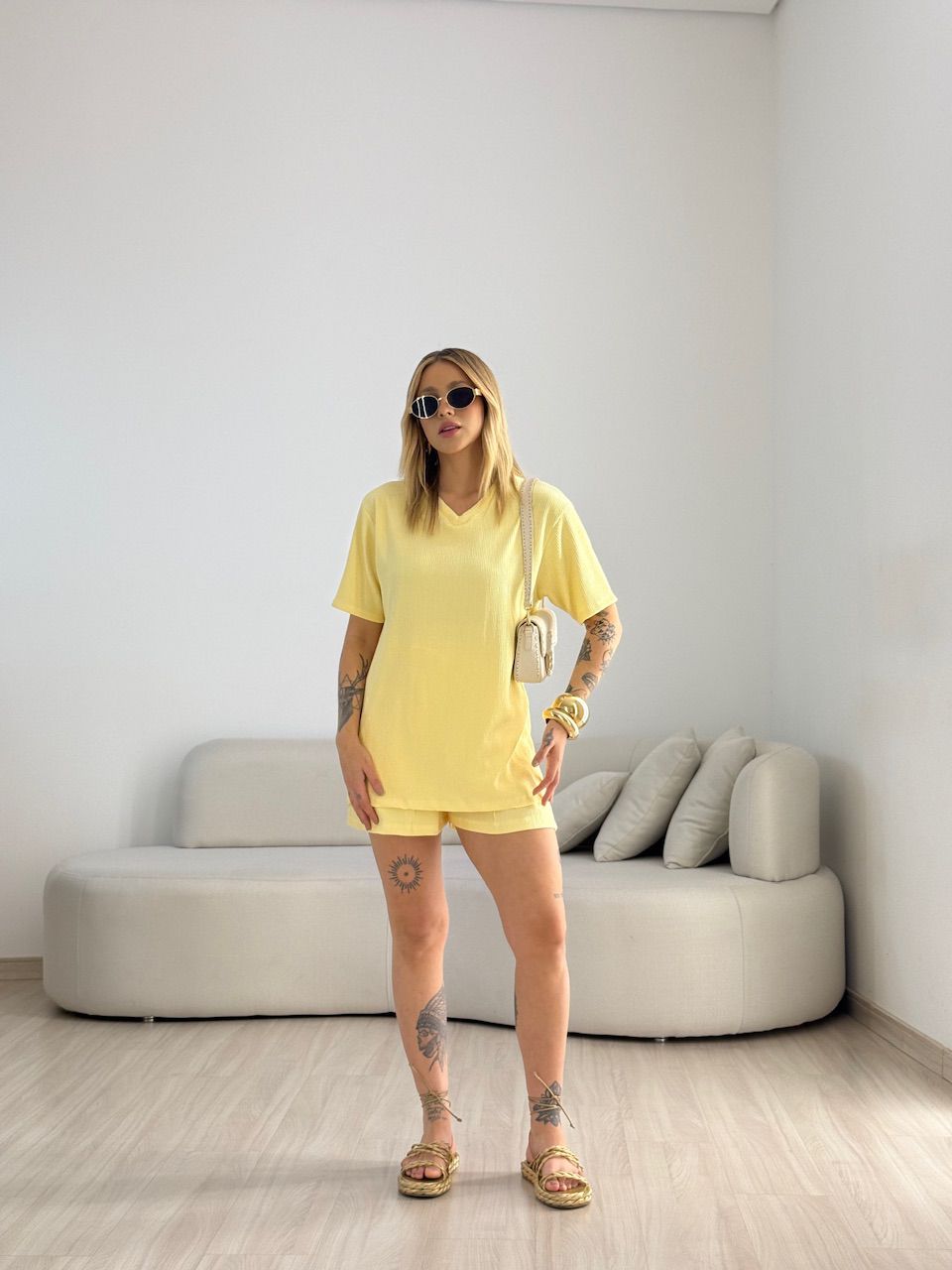 CONJUNTO LEAH CANELADO Amarelo