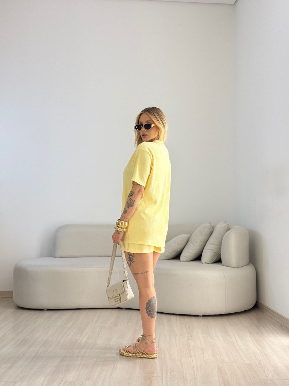 CONJUNTO LEAH CANELADO Amarelo