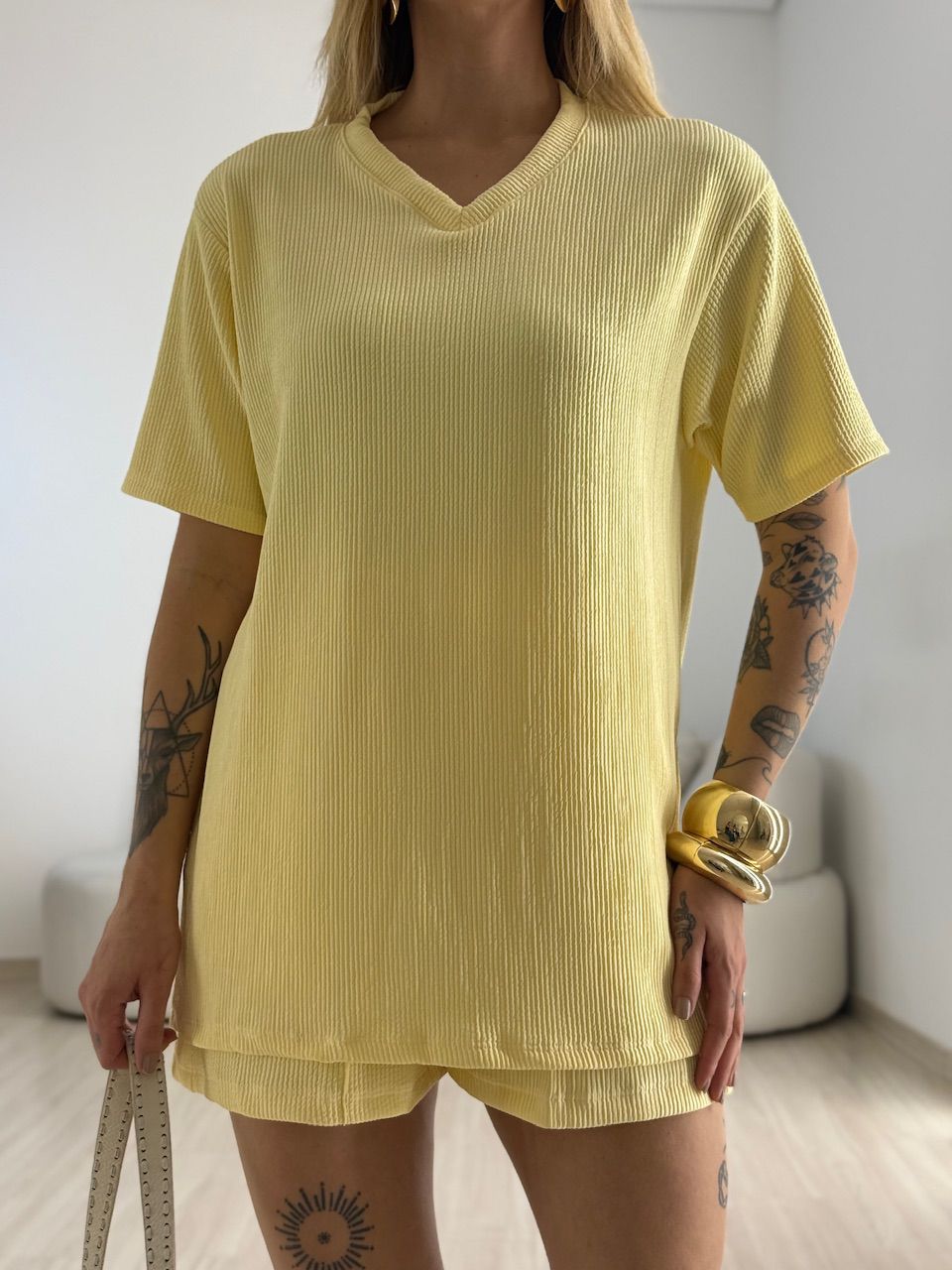 CONJUNTO LEAH CANELADO Amarelo