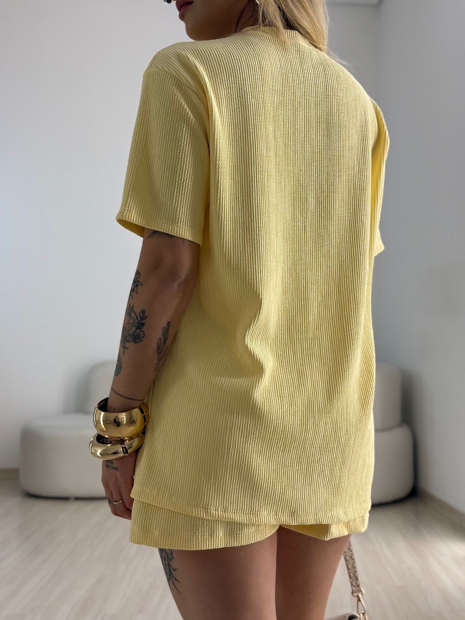 CONJUNTO LEAH CANELADO Amarelo