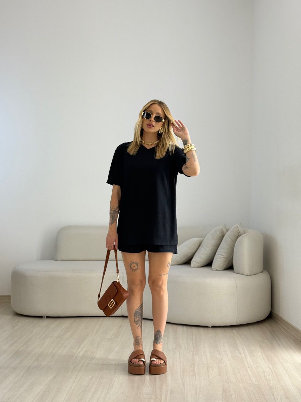 CONJUNTO LEAH CANELADO preto