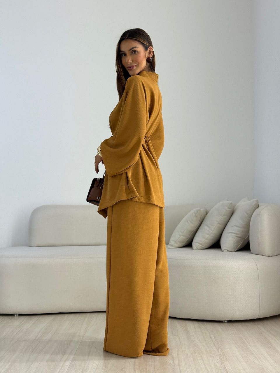KIMONO BRUNA CF FAIXA CARAMELO