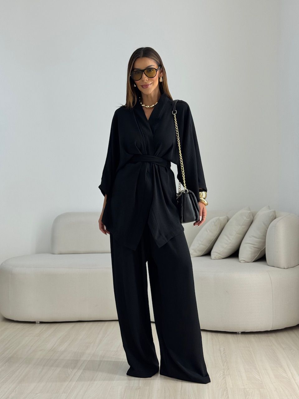KIMONO BRUNA CF FAIXA PRETO