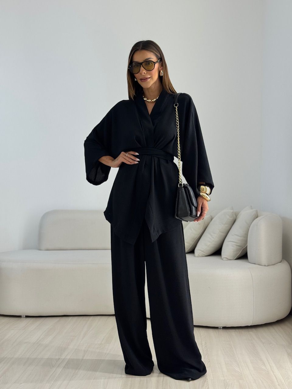 KIMONO BRUNA CF FAIXA PRETO