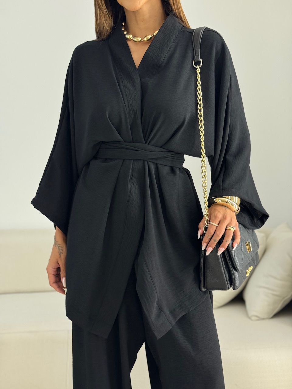 KIMONO BRUNA CF FAIXA PRETO