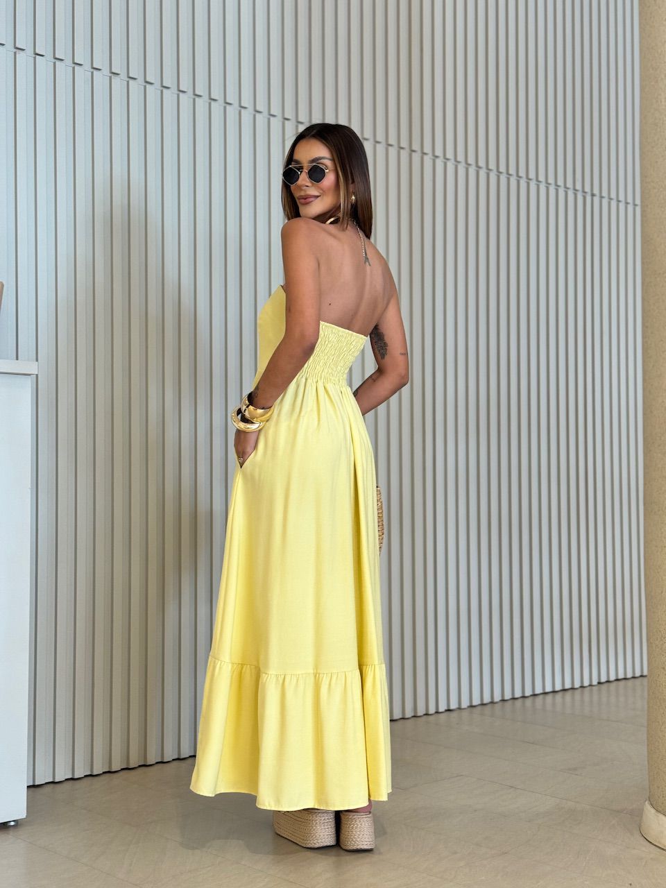 VESTIDO TATI TOMARA QUE CAIA AMARELO