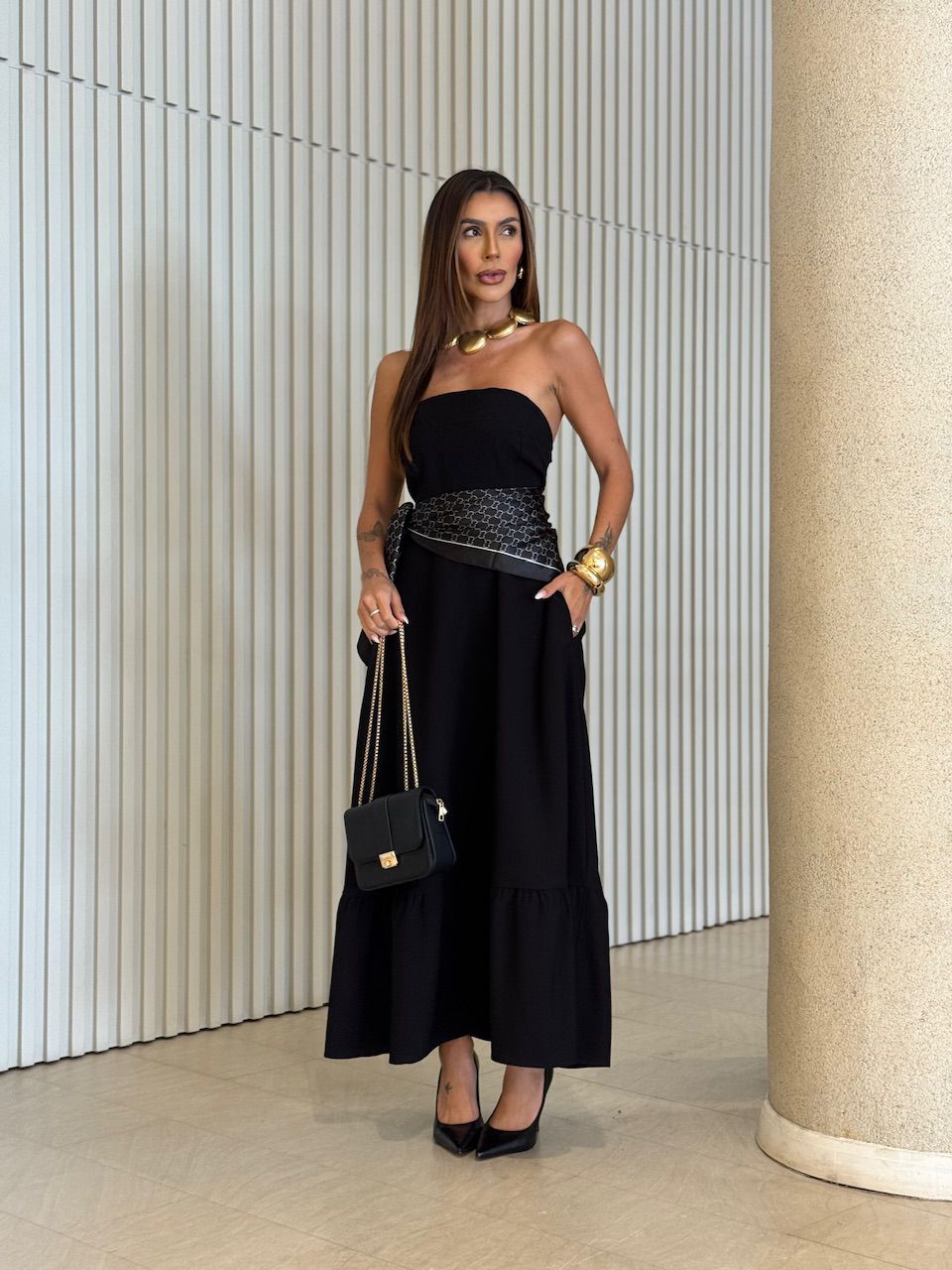 VESTIDO TATI TOMARA QUE CAIA PRETO - 0070090032 - CAROLLA FERRARO