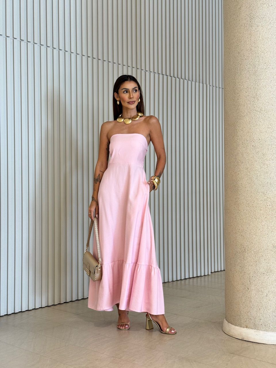 VESTIDO TATI TOMARA QUE CAIA ROSA - 0070090031 - CAROLLA FERRARO