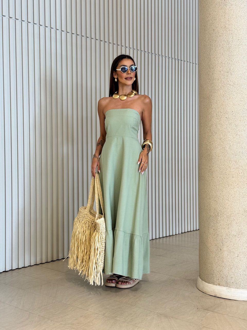 VESTIDO TATI TOMARA QUE CAIA VERDE - 0070090230 - CAROLLA FERRARO