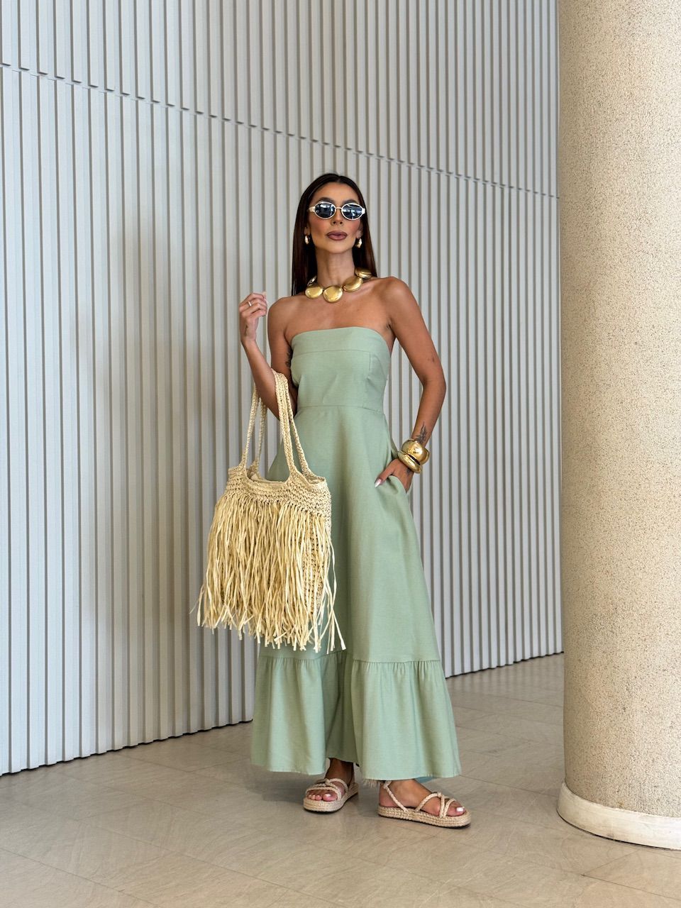 VESTIDO TATI TOMARA QUE CAIA VERDE